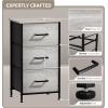 imageSorbus Fabric Dresser for Kids Bedroom  Chest of 6 Drawers Tall Storage Tower Clothing Organizer for Closet for Playroom for Nursery Steel Frame Fabric Bins  Wood Handle WhiteGreige