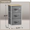 imageSorbus Fabric Dresser for Kids Bedroom  Chest of 6 Drawers Tall Storage Tower Clothing Organizer for Closet for Playroom for Nursery Steel Frame Fabric Bins  Wood Handle WhiteBeige