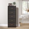imageSorbus Fabric Dresser for Kids Bedroom  Chest of 6 Drawers Tall Storage Tower Clothing Organizer for Closet for Playroom for Nursery Steel Frame Fabric Bins  Wood Handle WhiteBrown