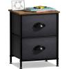 imageSorbus Fabric Dresser for Kids Bedroom  Chest of 6 Drawers Tall Storage Tower Clothing Organizer for Closet for Playroom for Nursery Steel Frame Fabric Bins  Wood Handle WhiteWood Top  Black