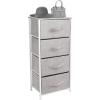 imageSorbus Fabric Dresser for Kids Bedroom  Chest of 6 Drawers Tall Storage Tower Clothing Organizer for Closet for Playroom for Nursery Steel Frame Fabric Bins  Wood Handle WhiteGrey