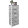 imageSorbus Fabric Dresser for Kids Bedroom  Chest of 6 Drawers Tall Storage Tower Clothing Organizer for Closet for Playroom for Nursery Steel Frame Fabric Bins  Wood Handle WhiteWhite