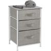 imageSorbus Fabric Dresser for Kids Bedroom  Chest of 6 Drawers Tall Storage Tower Clothing Organizer for Closet for Playroom for Nursery Steel Frame Fabric Bins  Wood Handle WhiteGrey