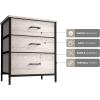 imageSorbus Fabric Dresser for Kids Bedroom  Chest of 6 Drawers Tall Storage Tower Clothing Organizer for Closet for Playroom for Nursery Steel Frame Fabric Bins  Wood Handle WhiteGreige