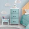 imageSorbus Fabric Dresser for Kids Bedroom  Chest of 6 Drawers Tall Storage Tower Clothing Organizer for Closet for Playroom for Nursery Steel Frame Fabric Bins  Wood Handle MultiPastelAqua
