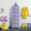 imageSorbus Fabric Dresser for Kids Bedroom  Chest of 6 Drawers Tall Storage Tower Clothing Organizer for Closet for Playroom for Nursery Steel Frame Fabric Bins  Wood Handle MultiPastelPurple Tiedye