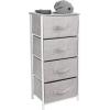 imageSorbus Fabric Dresser for Kids Bedroom  Chest of 6 Drawers Tall Storage Tower Clothing Organizer for Closet for Playroom for Nursery Steel Frame Fabric Bins  Wood Handle WhiteGrey