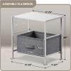 imageSorbus Fabric Dresser for Kids Bedroom  Chest of 6 Drawers Tall Storage Tower Clothing Organizer for Closet for Playroom for Nursery Steel Frame Fabric Bins  Wood Handle WhiteWhite