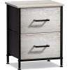 imageSorbus Fabric Dresser for Kids Bedroom  Chest of 6 Drawers Tall Storage Tower Clothing Organizer for Closet for Playroom for Nursery Steel Frame Fabric Bins  Wood Handle WhiteGreige
