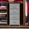 imageSorbus Fabric Dresser for Kids Bedroom  Chest of 6 Drawers Tall Storage Tower Clothing Organizer for Closet for Playroom for Nursery Steel Frame Fabric Bins  Wood Handle WhiteWhite