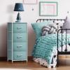 imageSorbus Fabric Dresser for Kids Bedroom  Chest of 6 Drawers Tall Storage Tower Clothing Organizer for Closet for Playroom for Nursery Steel Frame Fabric Bins  Wood Handle MultiPastelAqua