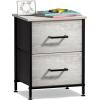 imageSorbus Fabric Dresser for Kids Bedroom  Chest of 6 Drawers Tall Storage Tower Clothing Organizer for Closet for Playroom for Nursery Steel Frame Fabric Bins  Wood Handle WhiteGreige