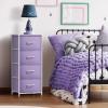 imageSorbus Fabric Dresser for Kids Bedroom  Chest of 6 Drawers Tall Storage Tower Clothing Organizer for Closet for Playroom for Nursery Steel Frame Fabric Bins  Wood Handle MultiPastelPurple