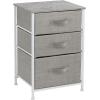imageSorbus Fabric Dresser for Kids Bedroom  Chest of 6 Drawers Tall Storage Tower Clothing Organizer for Closet for Playroom for Nursery Steel Frame Fabric Bins  Wood Handle WhiteGrey