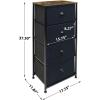 imageSorbus Fabric Dresser for Kids Bedroom  Chest of 6 Drawers Tall Storage Tower Clothing Organizer for Closet for Playroom for Nursery Steel Frame Fabric Bins  Wood Handle WhiteWood Top  Black