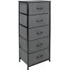 imageSorbus Fabric Dresser for Kids Bedroom  Chest of 6 Drawers Tall Storage Tower Clothing Organizer for Closet for Playroom for Nursery Steel Frame Fabric Bins  Wood Handle WhiteBlack