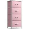 imageSorbus Fabric Dresser for Kids Bedroom  Chest of 6 Drawers Tall Storage Tower Clothing Organizer for Closet for Playroom for Nursery Steel Frame Fabric Bins  Wood Handle MultiPastelPink