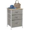 imageSorbus Fabric Dresser for Kids Bedroom  Chest of 6 Drawers Tall Storage Tower Clothing Organizer for Closet for Playroom for Nursery Steel Frame Fabric Bins  Wood Handle WhiteBeige