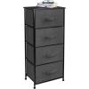imageSorbus Fabric Dresser for Kids Bedroom  Chest of 6 Drawers Tall Storage Tower Clothing Organizer for Closet for Playroom for Nursery Steel Frame Fabric Bins  Wood Handle WhiteBlack