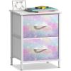 imageSorbus Fabric Dresser for Kids Bedroom  Chest of 6 Drawers Tall Storage Tower Clothing Organizer for Closet for Playroom for Nursery Steel Frame Fabric Bins  Wood Handle WatercolorWatercolor