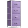 imageSorbus Fabric Dresser for Kids Bedroom  Chest of 6 Drawers Tall Storage Tower Clothing Organizer for Closet for Playroom for Nursery Steel Frame Fabric Bins  Wood Handle MultiPastelPurple