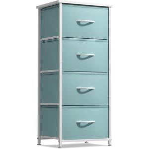 imageSorbus Fabric Dresser for Kids Bedroom  Chest of 6 Drawers Tall Storage Tower Clothing Organizer for Closet for Playroom for Nursery Steel Frame Fabric Bins  Wood Handle MultiPastelAqua