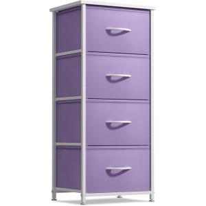 imageSorbus Fabric Dresser for Kids Bedroom  Chest of 6 Drawers Tall Storage Tower Clothing Organizer for Closet for Playroom for Nursery Steel Frame Fabric Bins  Wood Handle MultiPastelPurple
