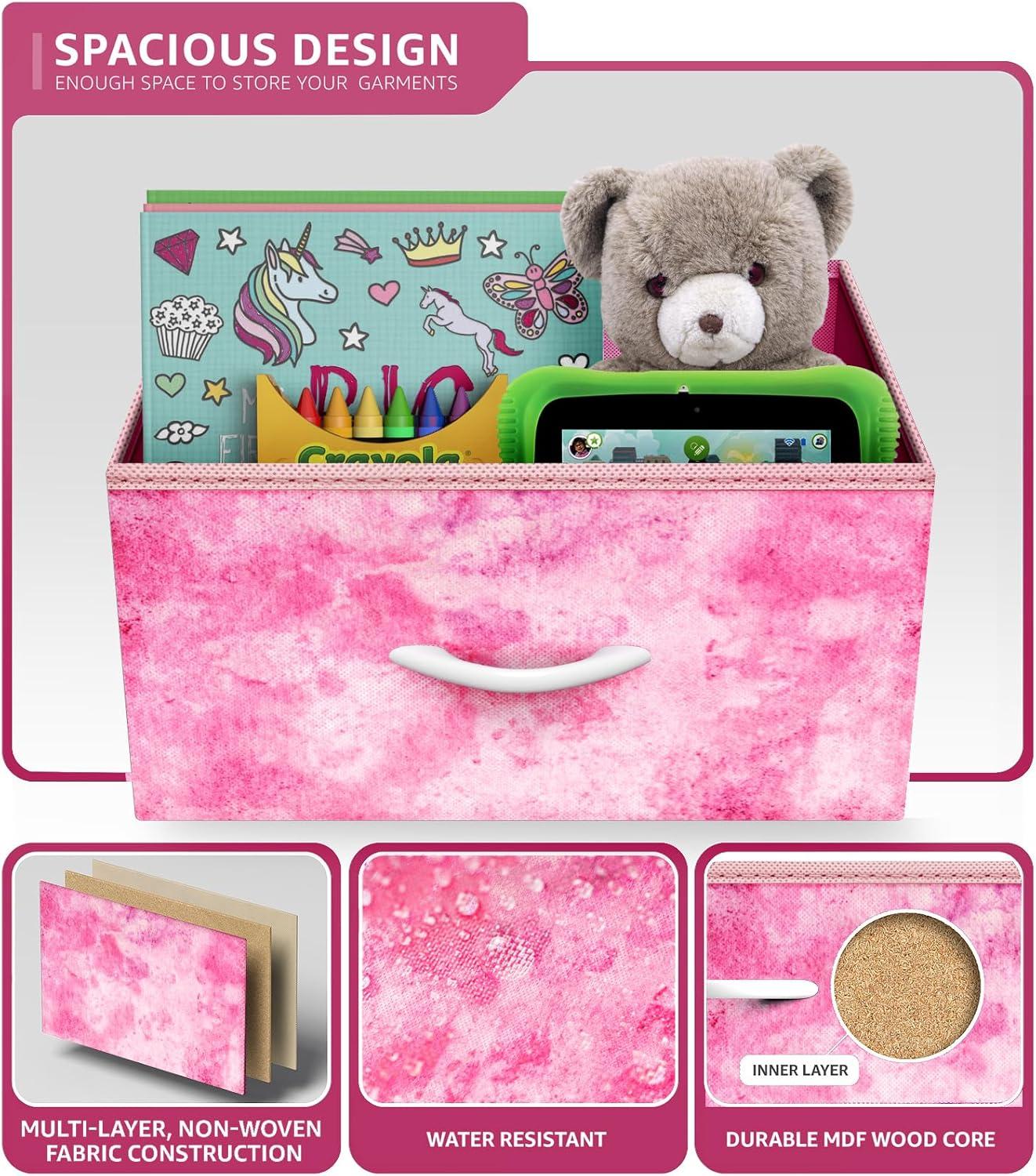 imageSorbus Nightstand with 2 Drawers  Kids Bedside Furniture End Table Night Stand  Steel Frame Wood Top ampamp Easy Pull Fabric Bins  Dresser ampamp Chest for Home Bedroom Accessories Office ampamp Dorm 2 PackPink Tiedye