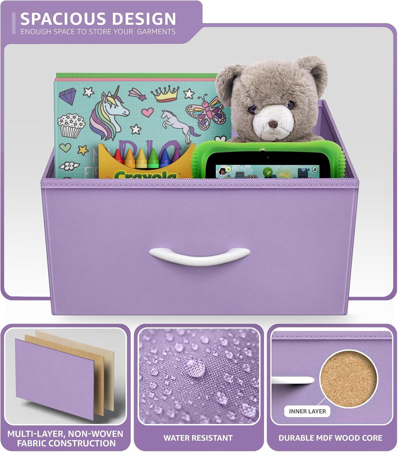 imageSorbus Nightstand with 2 Drawers  Kids Bedside Furniture End Table Night Stand  Steel Frame Wood Top ampamp Easy Pull Fabric Bins  Dresser ampamp Chest for Home Bedroom Accessories Office ampamp Dorm 2 PackPurple