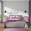 imageSorbus Nightstand with 2 Drawers  Kids Bedside Furniture End Table Night Stand  Steel Frame Wood Top ampamp Easy Pull Fabric Bins  Dresser ampamp Chest for Home Bedroom Accessories Office ampamp Dorm 2 PackPink Tiedye