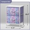 imageSorbus Nightstand with 2 Drawers  Kids Bedside Furniture End Table Night Stand  Steel Frame Wood Top ampamp Easy Pull Fabric Bins  Dresser ampamp Chest for Home Bedroom Accessories Office ampamp Dorm 2 PackPurple Tiedye