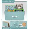 imageSorbus Nightstand with 2 Drawers  Kids Bedside Furniture End Table Night Stand  Steel Frame Wood Top ampamp Easy Pull Fabric Bins  Dresser ampamp Chest for Home Bedroom Accessories Office ampamp Dorm 2 PackAqua