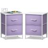 imageSorbus Nightstand with 2 Drawers  Kids Bedside Furniture End Table Night Stand  Steel Frame Wood Top ampamp Easy Pull Fabric Bins  Dresser ampamp Chest for Home Bedroom Accessories Office ampamp Dorm 2 PackPurple