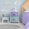 imageSorbus Nightstand with 2 Drawers  Kids Bedside Furniture End Table Night Stand  Steel Frame Wood Top ampamp Easy Pull Fabric Bins  Dresser ampamp Chest for Home Bedroom Accessories Office ampamp Dorm 2 PackPurpleAqua