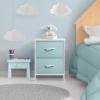 imageSorbus Nightstand with 2 Drawers  Kids Bedside Furniture End Table Night Stand  Steel Frame Wood Top ampamp Easy Pull Fabric Bins  Dresser ampamp Chest for Home Bedroom Accessories Office ampamp Dorm 2 PackAqua