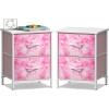 imageSorbus Nightstand with 2 Drawers  Kids Bedside Furniture End Table Night Stand  Steel Frame Wood Top ampamp Easy Pull Fabric Bins  Dresser ampamp Chest for Home Bedroom Accessories Office ampamp Dorm 2 PackPink Tiedye