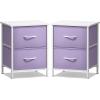 imageSorbus Nightstand with 2 Drawers  Kids Bedside Furniture End Table Night Stand  Steel Frame Wood Top ampamp Easy Pull Fabric Bins  Dresser ampamp Chest for Home Bedroom Accessories Office ampamp Dorm 2 PackPurple