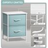 imageSorbus Nightstand with 2 Drawers  Kids Bedside Furniture End Table Night Stand  Steel Frame Wood Top ampamp Easy Pull Fabric Bins  Dresser ampamp Chest for Home Bedroom Accessories Office ampamp Dorm 2 PackAqua