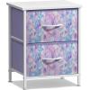 imageSorbus Nightstand with 2 Drawers  Kids Bedside Furniture End Table Night Stand  Steel Frame Wood Top ampamp Easy Pull Fabric Bins  Dresser ampamp Chest for Home Bedroom Accessories Office ampamp Dorm 2 PackPurple Tiedye