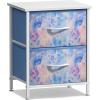 imageSorbus Nightstand with 2 Drawers  Kids Bedside Furniture End Table Night Stand  Steel Frame Wood Top ampamp Easy Pull Fabric Bins  Dresser ampamp Chest for Home Bedroom Accessories Office ampamp Dorm 2 PackBlue Tiedye