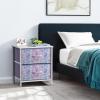 imageSorbus Nightstand with 2 Drawers  Kids Bedside Furniture End Table Night Stand  Steel Frame Wood Top ampamp Easy Pull Fabric Bins  Dresser ampamp Chest for Home Bedroom Accessories Office ampamp Dorm 2 PackPurple Tiedye