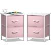 imageSorbus Nightstand with 2 Drawers  Kids Bedside Furniture End Table Night Stand  Steel Frame Wood Top ampamp Easy Pull Fabric Bins  Dresser ampamp Chest for Home Bedroom Accessories Office ampamp Dorm 2 PackPink