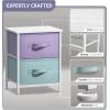 imageSorbus Nightstand with 2 Drawers  Kids Bedside Furniture End Table Night Stand  Steel Frame Wood Top ampamp Easy Pull Fabric Bins  Dresser ampamp Chest for Home Bedroom Accessories Office ampamp Dorm 2 PackPurpleAqua