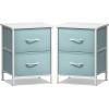 imageSorbus Nightstand with 2 Drawers  Kids Bedside Furniture End Table Night Stand  Steel Frame Wood Top ampamp Easy Pull Fabric Bins  Dresser ampamp Chest for Home Bedroom Accessories Office ampamp Dorm 2 PackAqua