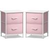 imageSorbus Nightstand with 2 Drawers  Kids Bedside Furniture End Table Night Stand  Steel Frame Wood Top ampamp Easy Pull Fabric Bins  Dresser ampamp Chest for Home Bedroom Accessories Office ampamp Dorm 2 PackPink