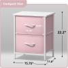imageSorbus Nightstand with 2 Drawers  Kids Bedside Furniture End Table Night Stand  Steel Frame Wood Top ampamp Easy Pull Fabric Bins  Dresser ampamp Chest for Home Bedroom Accessories Office ampamp Dorm 2 PackPink