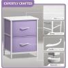 imageSorbus Nightstand with 2 Drawers  Kids Bedside Furniture End Table Night Stand  Steel Frame Wood Top ampamp Easy Pull Fabric Bins  Dresser ampamp Chest for Home Bedroom Accessories Office ampamp Dorm 2 PackPurple