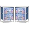 imageSorbus Nightstand with 2 Drawers  Kids Bedside Furniture End Table Night Stand  Steel Frame Wood Top ampamp Easy Pull Fabric Bins  Dresser ampamp Chest for Home Bedroom Accessories Office ampamp Dorm 2 PackBlue Tiedye