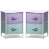 imageSorbus Nightstand with 2 Drawers  Kids Bedside Furniture End Table Night Stand  Steel Frame Wood Top ampamp Easy Pull Fabric Bins  Dresser ampamp Chest for Home Bedroom Accessories Office ampamp Dorm 2 PackPurpleAqua
