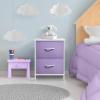 imageSorbus Nightstand with 2 Drawers  Kids Bedside Furniture End Table Night Stand  Steel Frame Wood Top ampamp Easy Pull Fabric Bins  Dresser ampamp Chest for Home Bedroom Accessories Office ampamp Dorm 2 PackPurple